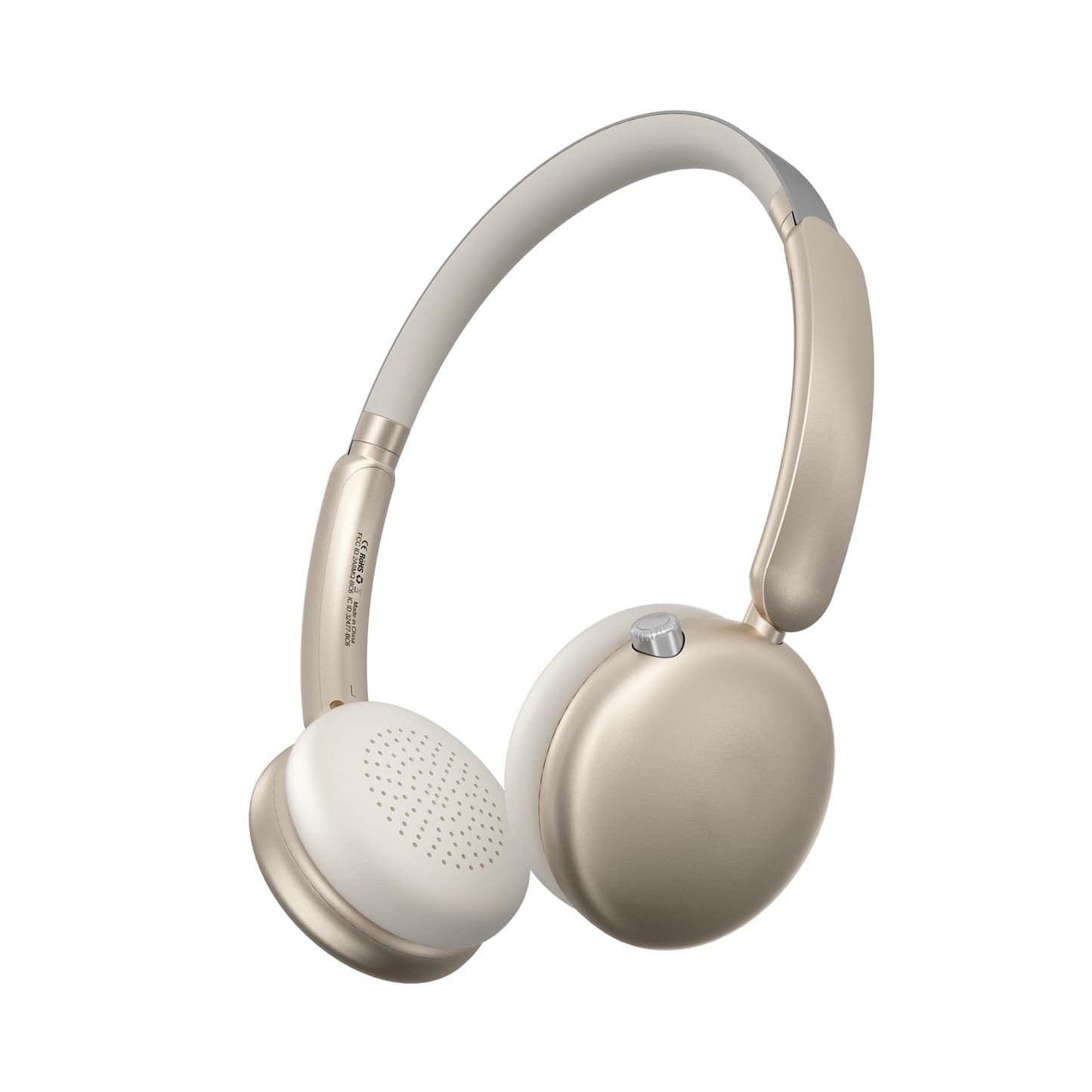 LORELEI Q60 Wireless Bluetooth On-Ear Headphones Lightweight ，Built-in Micphone, 40 Hours Up Battery Life, Bass Mode, Memory Earmuffs (Starlight)