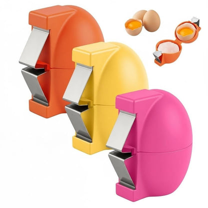 2026 New 3Pcs Stainless Steel Egg Shell Opener, Multifunctional Egg Cracker Tool for Raw & Hard-Boiled Eggs, Handheld Kitchen Gadget for Easy Peeling, Separating & Home Baking