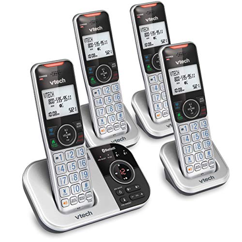 VTech VS112-4 Bluetooth 4 Handset Cordless Phone for Home with Answering Machine, Call Blocking, Caller ID, Intercom and Connect to Cell
