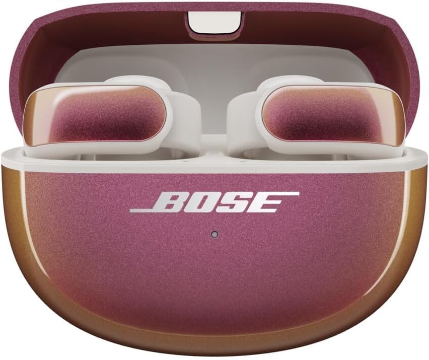 Bose Ultra Open Earbuds - Bluetooth Open Ear Earbuds with OpenAudio for Awareness, Clip-On Design for Comfort, Water Resistant, Up to 48 Hrs of Playtime, Sunset Iridescent - Limited Edition Color