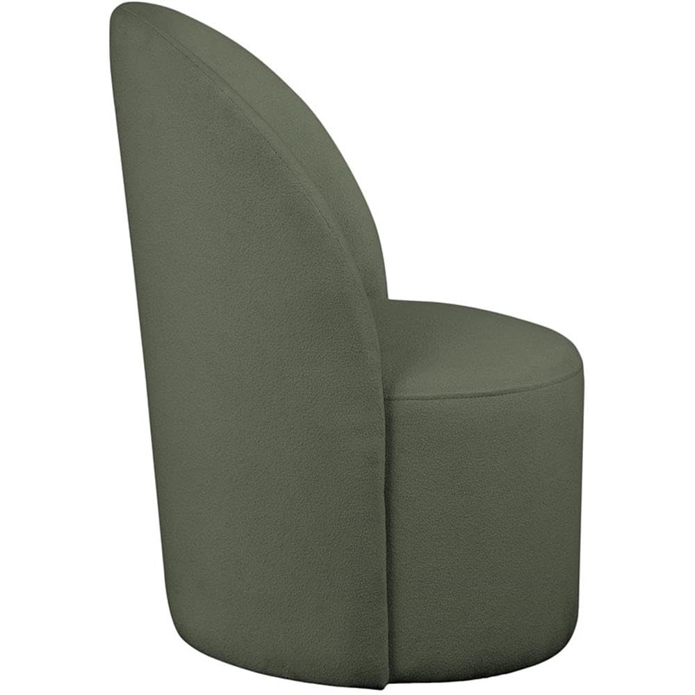 Meridian Furniture 528Green Hautely Collection Modern | Contemporary Boucle Fabric Upholstered Accent or Dining Chair with Rich Green Boucle Fabric, 24" W x 26" D x 35" H, Green