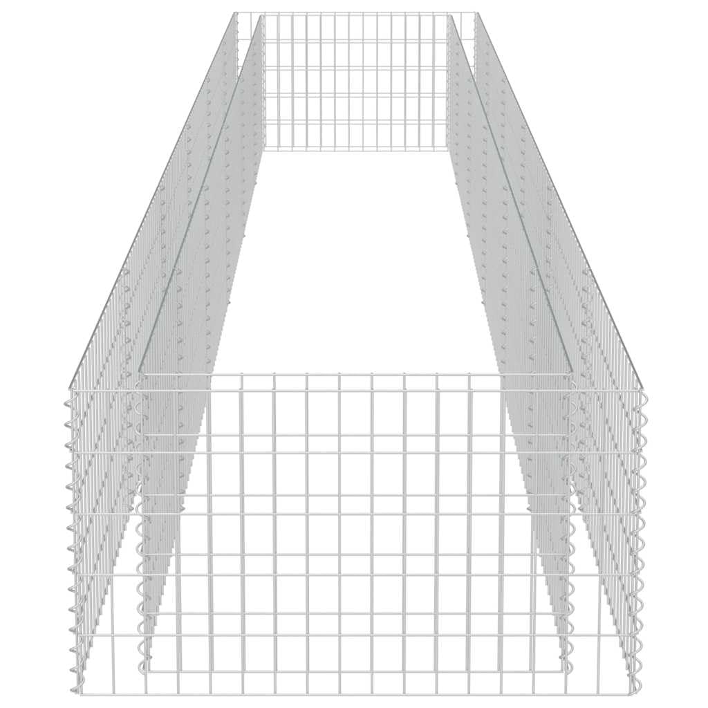 Foknhdi Galvanized Steel Large Gabion Raised Bed 212.6"x35.4"x19.7" Silver Planter Box for Vegetables, Herbs & Flowers
