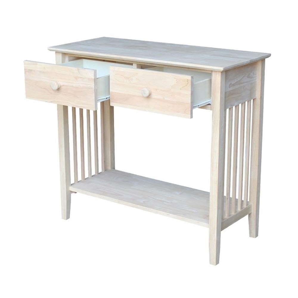International Concepts Unfinished Wood Mission Styled Console