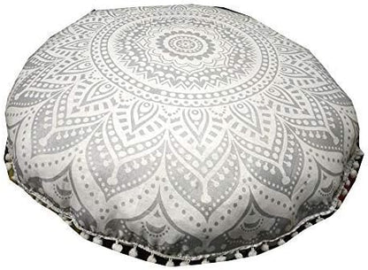24" Large Round seat Floor Cushion Chair Ottoman Cover Pouf Pillow Meditation Floor Cushions for Adults Seating pouffe