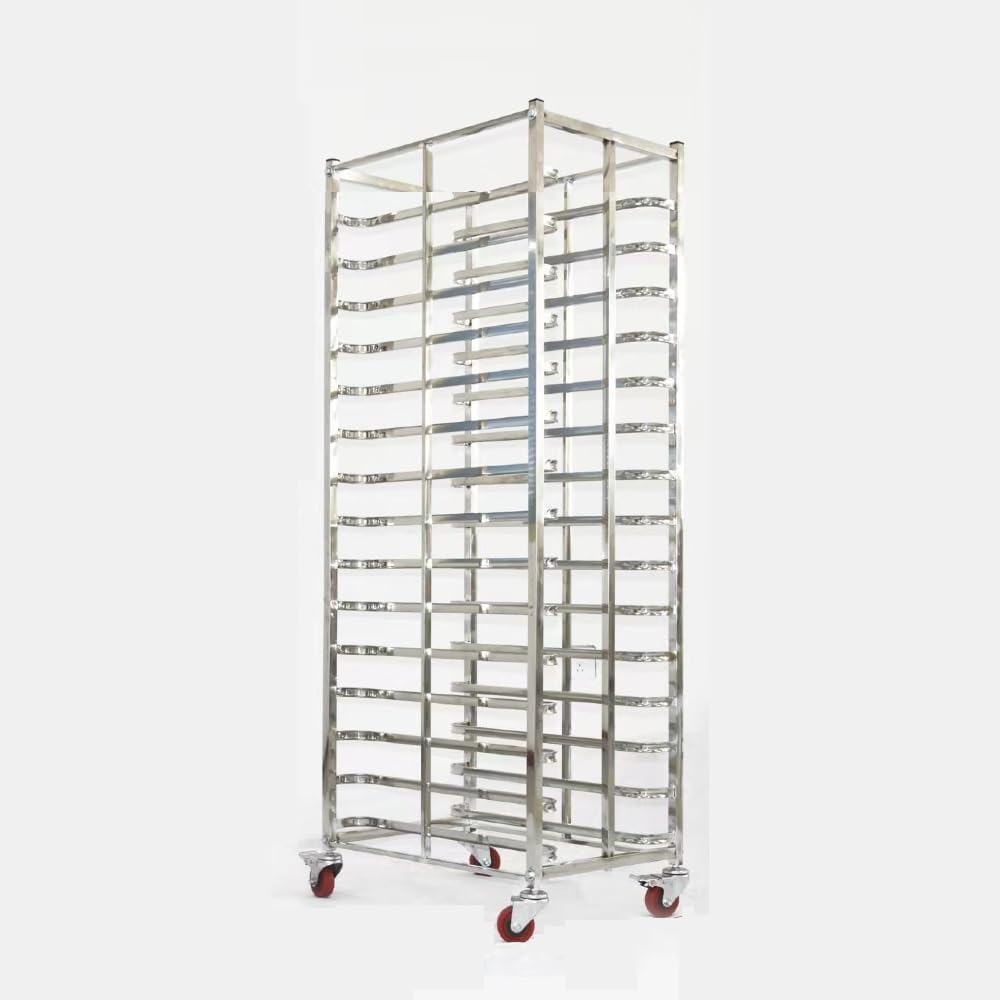 Bakery Cooling Rack Trolley for Commercial Food Pans, 15-Pan TurboChef-Compatible Storage for Culinary Use