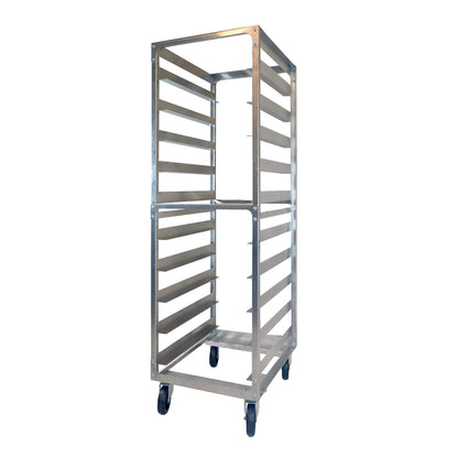 DCUBE 10 Level 6" Spacing Commercial Aluminum Pan Rack, Heavy-Duty Rack for Electronics & Pharma, Mobile Clean Room Rack with Wheels & 2 Locking Casters, Knock-Down Speed Rack, 20.5"x26"x70"