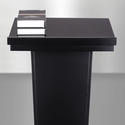 FAiruo Stand Up Lectern Podium,Tilt Design Standing Desk Host Stage Speaking Reading Table, for Classroom Conference and Auditorium/Black/58x48x120cm