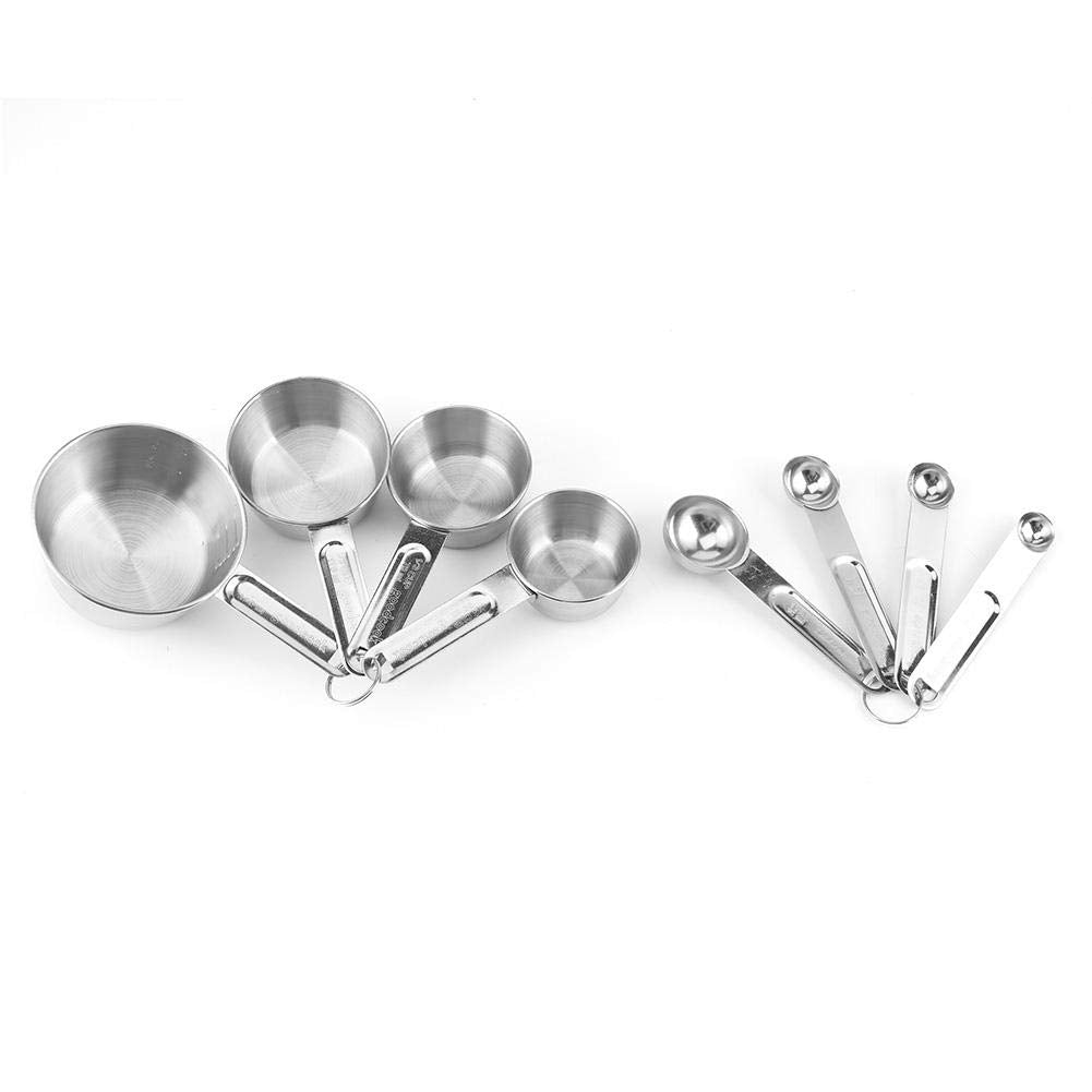 8 Pcs/Set Stainless Steel Baking Tools Measuring Cup for Making Cakes Measuring Cup, for Making Bread Other Desserts for Home Kitchen Desserts/Bakeries
