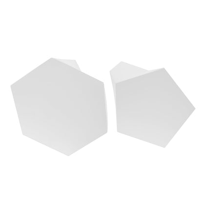 Christopher Knight Home Skyles Coffee Table Set of 2, Geometric Lightweight Concrete Patio End Table, Contemporary Home Decor, Flexible Indoor Outdoor Coffee Tables, No Assembly Required, White