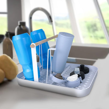 L-WASH Countertop Drying Rack for Insulated Water Bottles, Glasses, Sports Bottles, Baby Bottles, and More - Drainage Tray for Easy Cleaning and Drying - Practical and Stylish