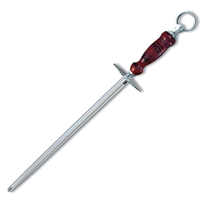 Victorinox Honing Steel 14-Inch Round Fine Cut, Dark Wood Handle, Brown