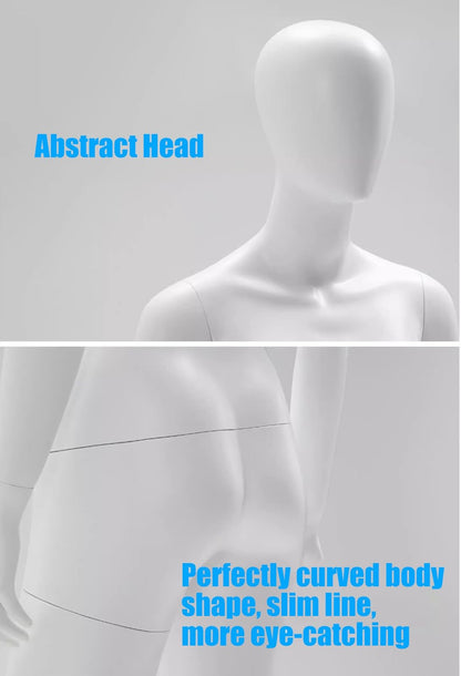 Premium Full Body Female Mannequin - Sturdy White Plastic Dress Form with Head, Perfect for Women’s Clothing Display, Retail, Fashion Shows, Size Style 4
