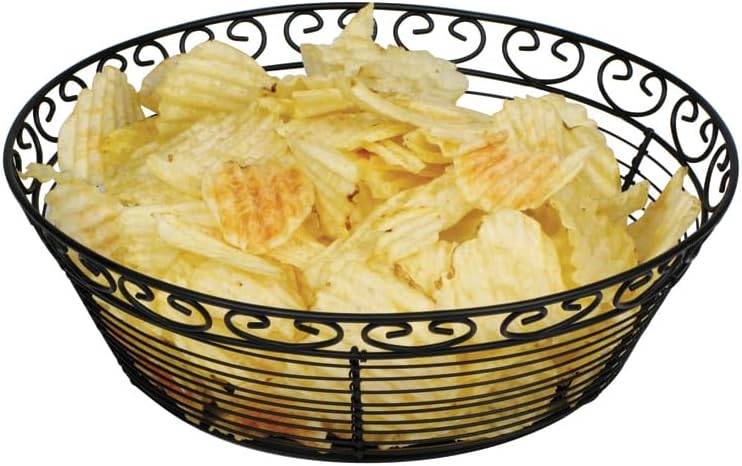 Winco Wire Fruit Basket, Black, 10-Inch by 3-Inch