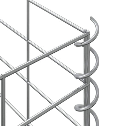 Foknhdi 3-Pack Large Silver Gabion Raised Garden Bed 78.7 in Tall Rust-Proof Iron Planter Box for Outdoor Patio, Balcony & Courtyard