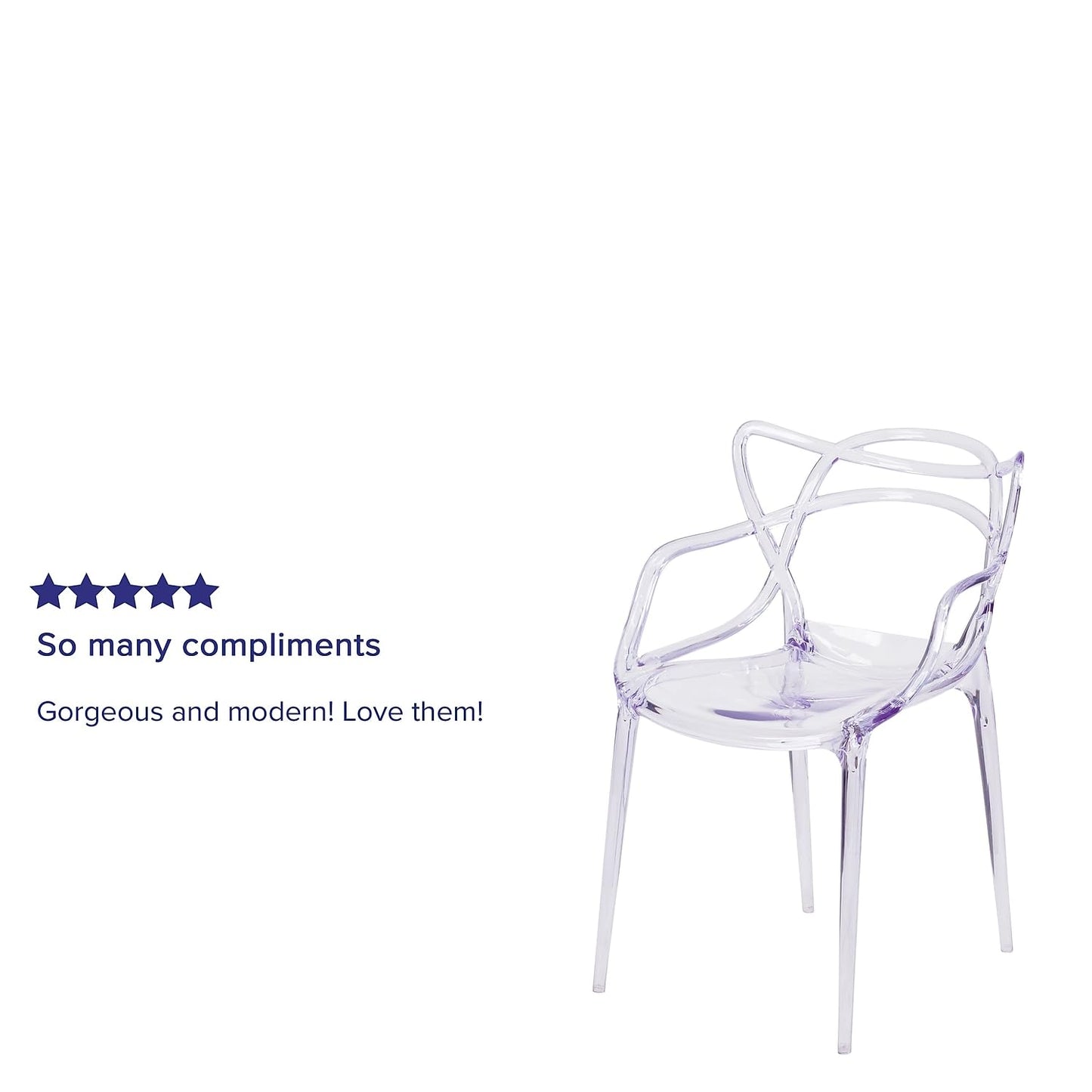 Flash Furniture Josh 4 Pack Nesting Series Transparent Stacking Side Chair
