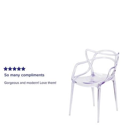 Flash Furniture Josh 4 Pack Nesting Series Transparent Stacking Side Chair