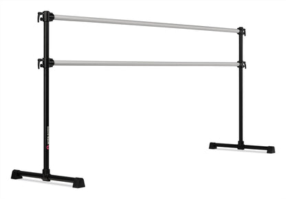 VITA Barre Portable Freestanding Double Ballet Barre, Professional, 8 Ft Bars, Black, Aluminum | Adjustable Height, Made in USA, Home or Gym Exercise Equipment for All Ages | Dance, Fitness, Pilates