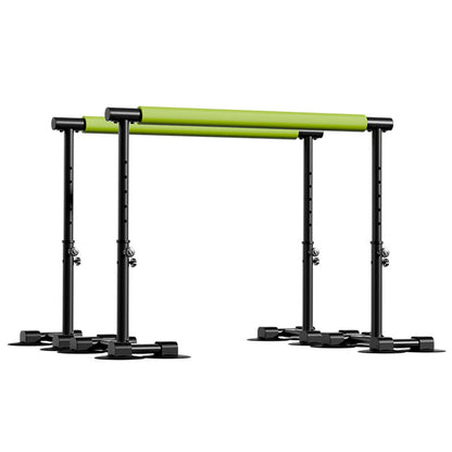 HUDABAIDI Parallel Bars for Physical Therapy, 6.57Ft, Height Adjustable, Black and Green