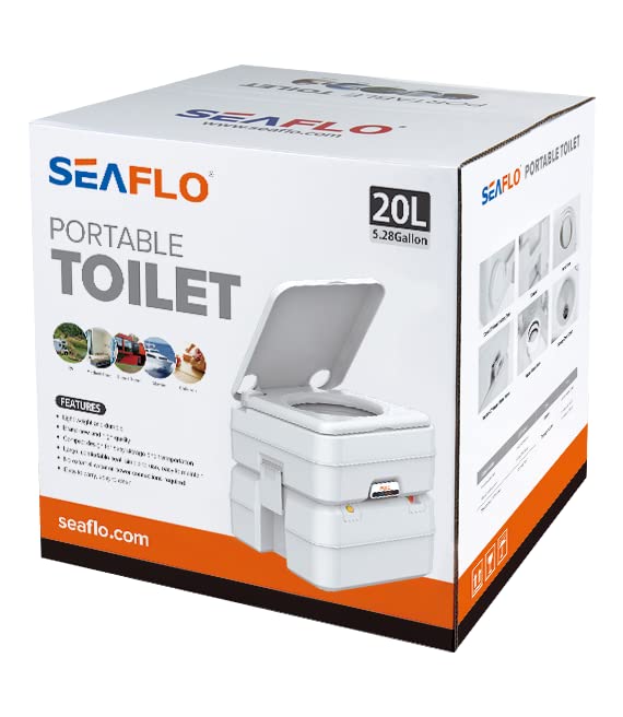SEAFLO 5.3 Gal Multifunctional Portable Toilet | Large Capacity for Camping, RV, Boats, and More