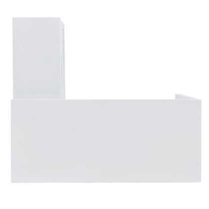 SEI Furniture Yates Multifunctional Corner/L Desk w/ Shelves, White-chrome