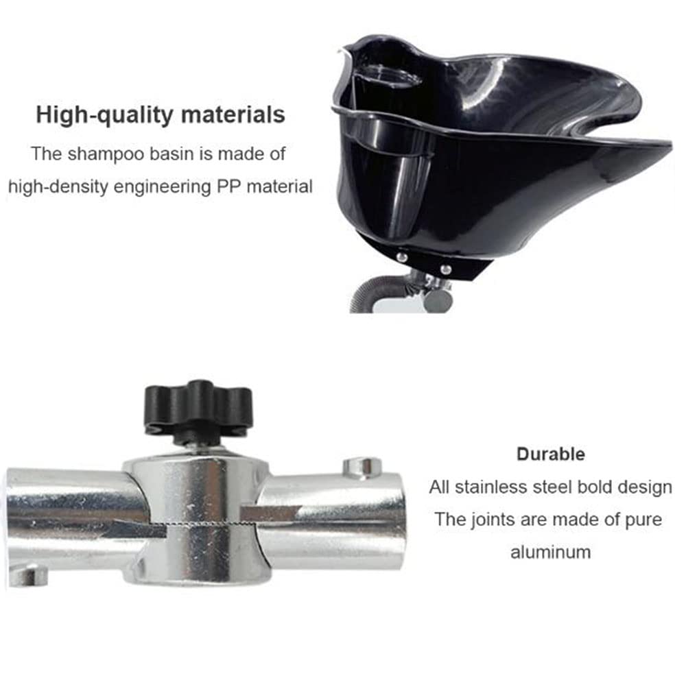 Adjustable Hair Washing Sink Shampoo Basin-Health Salon Hairdressing Back Wash Portable with Stand, Sink Hair Basin for Barber Shop Beauty Salon