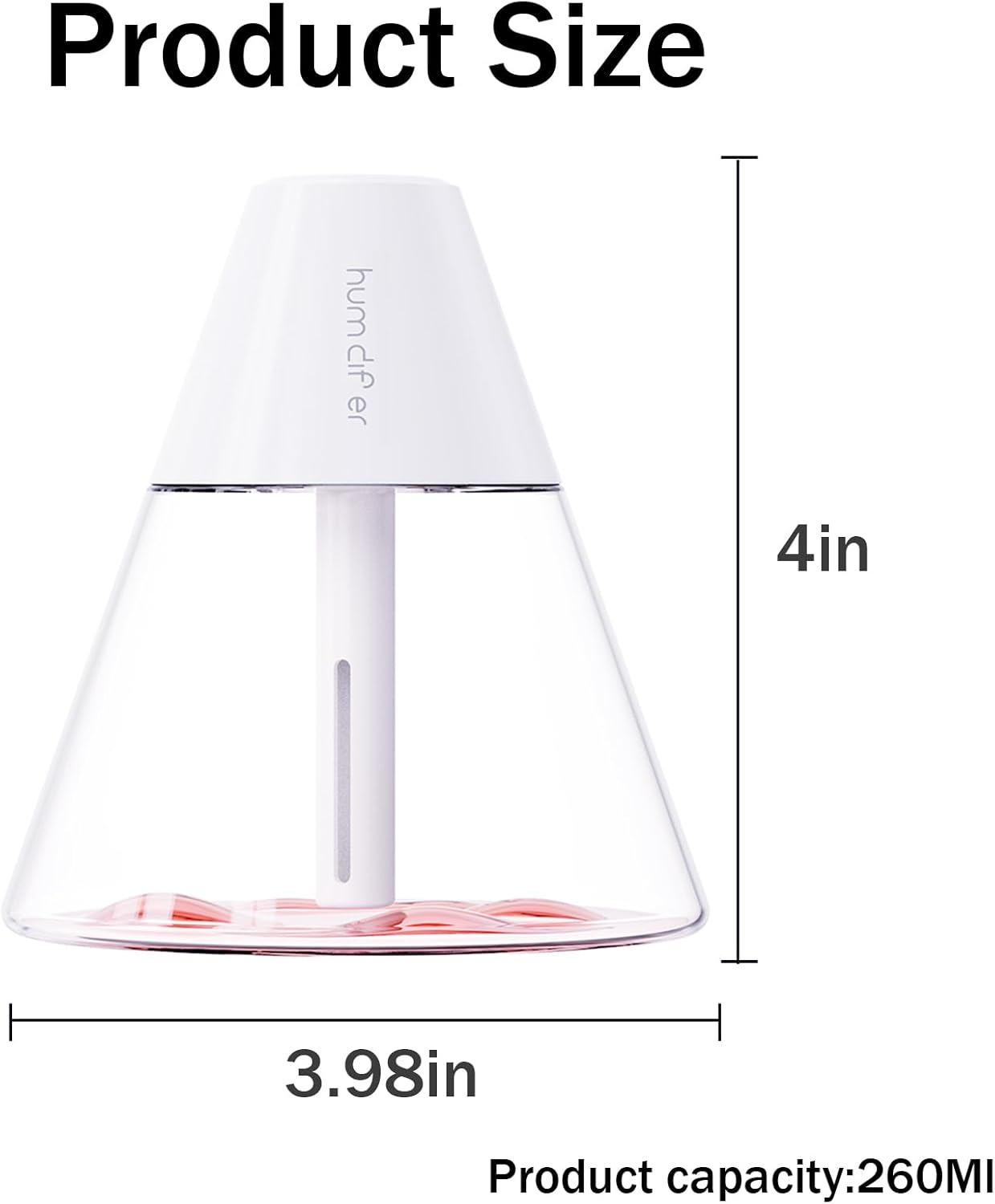 INVODA Mini Humidifiers, 260ml USB Personal Cool Mist Humidifier, Cute Volcanoes Desktop Air Humidifier with Night Light