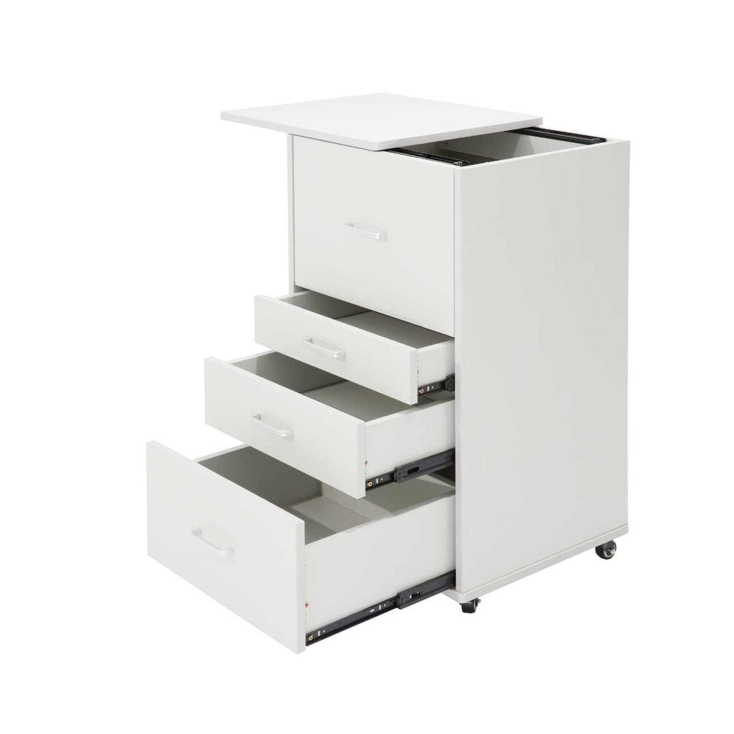 Medical Dental Assistant's Mobile Cabinet Alabama Cart Utility Cart 4 Drawer with Handle, Easy to Pull Out and Push Back.