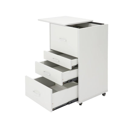 Medical Dental Assistant's Mobile Cabinet Alabama Cart Utility Cart 4 Drawer with Handle, Easy to Pull Out and Push Back.