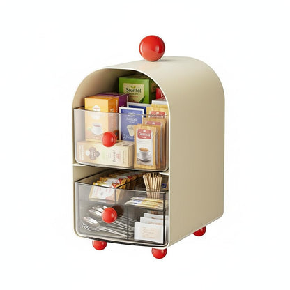 Tea bag coffee storage box. Double-layer drawer style acrylic tea bag rack, desktop tea storage, pantry, kitchen, cabinet.