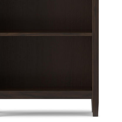 SIMPLIHOME Warm Shaker Bookcase - 72 inch Tall 5-Shelf Solid Wood Bookshelf in Tobacco Brown, Transitional Storage for Living Room, Study Room or Office with Adjustable Shelves and Tapered Legs