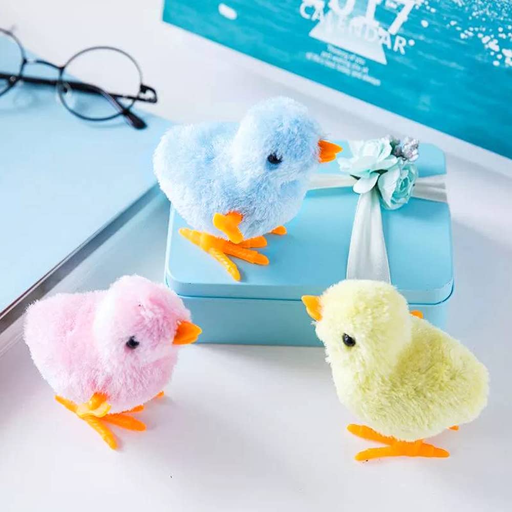 CICITOYWO Bunny and Jumping Chick Wind Up Toys Novelty Chicken Hopping Windup Toy for Kids Toddlers Adult Easter Egg Hunt Basket Stocking Stuffers Party Favors Goody Bag Fillers Gifts (Colorful-1)