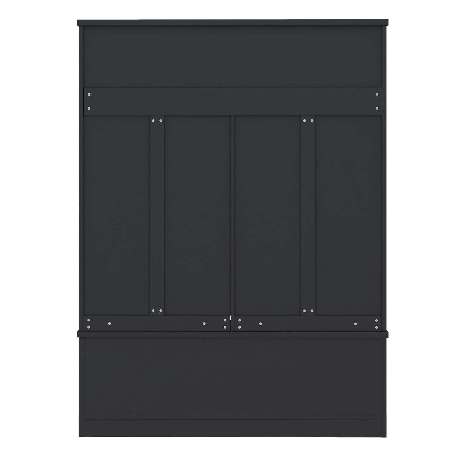 Ball & Cast 59.1" Hall Tree with Bench and Shoe Storage,3-in-1 Entryway Cabinet with Metal Hooks,Modern Coat Rack with Shoe Cubbies for Mudroom,Living Room,Hallway,Black