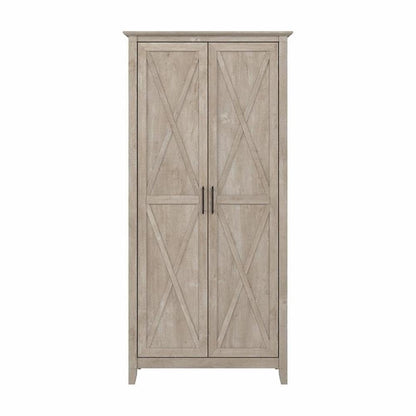 Bush Home Key West Kitchen Pantry Cabinet in Washed Gray