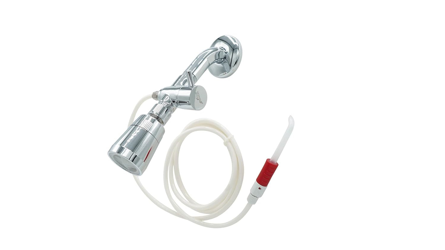 Oral Breeze ShowerBreeze | Oral Irrigator & Water Pick Teeth Cleaner for Braces, Gums, Implants | Shower-Powered, No Batteries, No Mess | Adjustable Pressure & Unlimited Warm Water