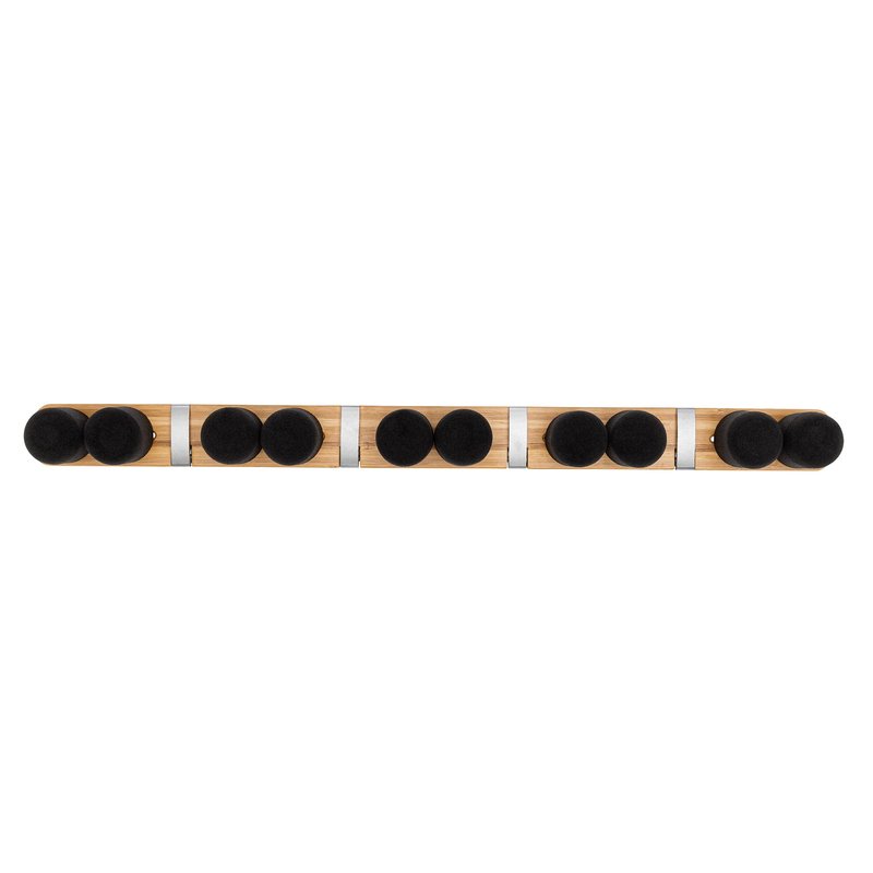 Full Circle Get A Grip, Wall-Mounted Mop and Broom Organizer, Lightweight Bamboo with Foam Pegs, Easy to Install Home Organization, Also Perfect for Garden Tools and Garage, Large