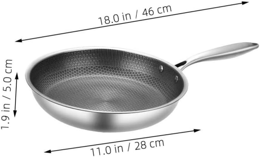 Stainless Steel Omelette Pan, Non Stick Honeycomb Frying Pan for Cooking, Small Egg Frying Pan