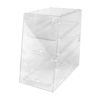 TrueCraftware- 4 Tray Countertop Bakery Display Case with Rear Doors 14" x 24" x 24"- Pastry Case Box Retail Commercial Home use for Bagels Baked Goods Bread Donuts Vegetables