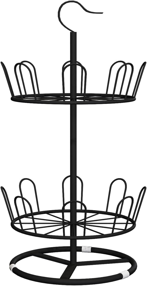 OLDRAINBOW Rack(2 Revolving Round Iron Shoe Tree Rack,Standing Circular Rotating Shoe Rack,Spinning Shoe Organizer