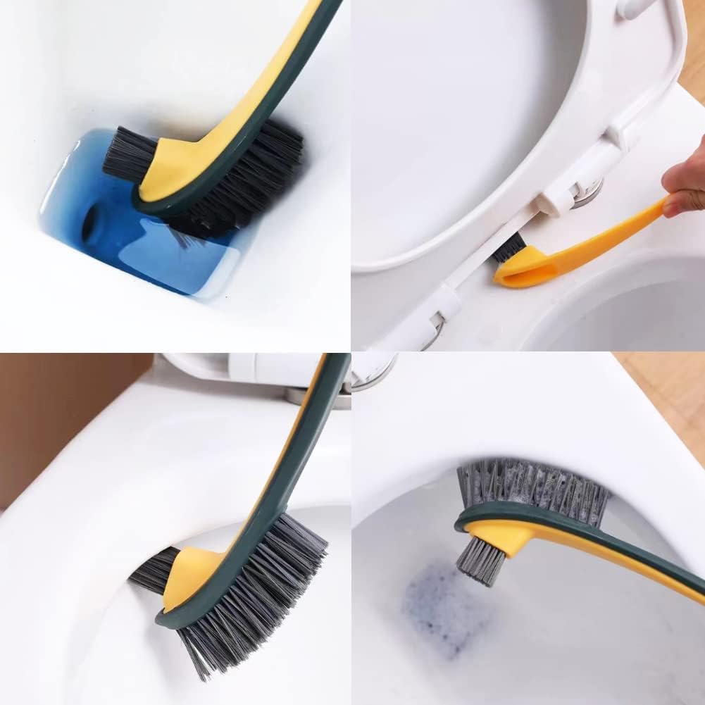 Toilet Brush and Holder 2 Pack, 3 Function Toilet Bowl Cleaner Brush, Strong Bristles for Easy Under Rim Cleaning