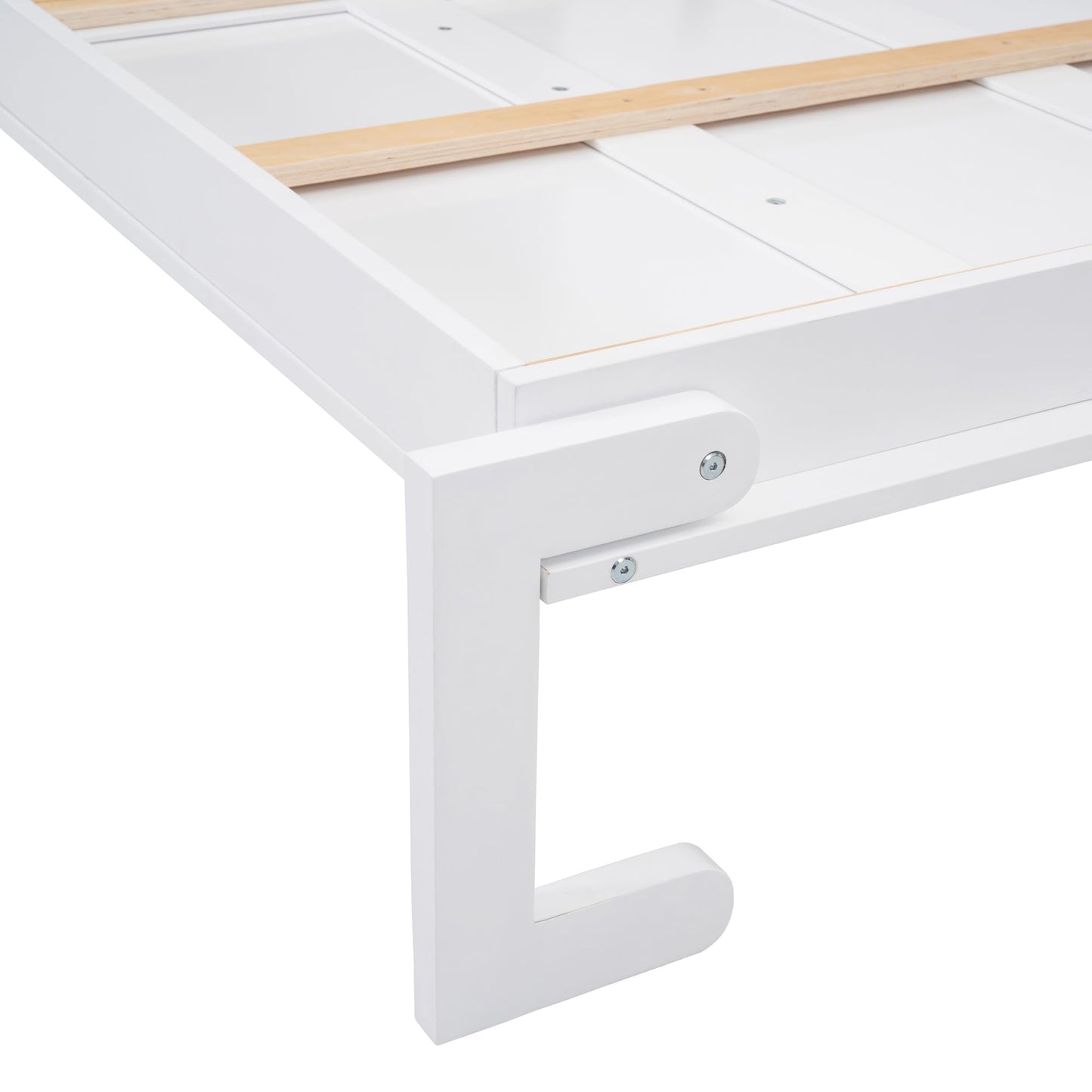 Ball & Cast Murphy Bed Queen Size,Farmhouse Murphy Cabinet with Storage Shelf,Wood Hidden Wall Bed,Foldable Platform Bed,Space-Saving,No Box Spring Needed,White