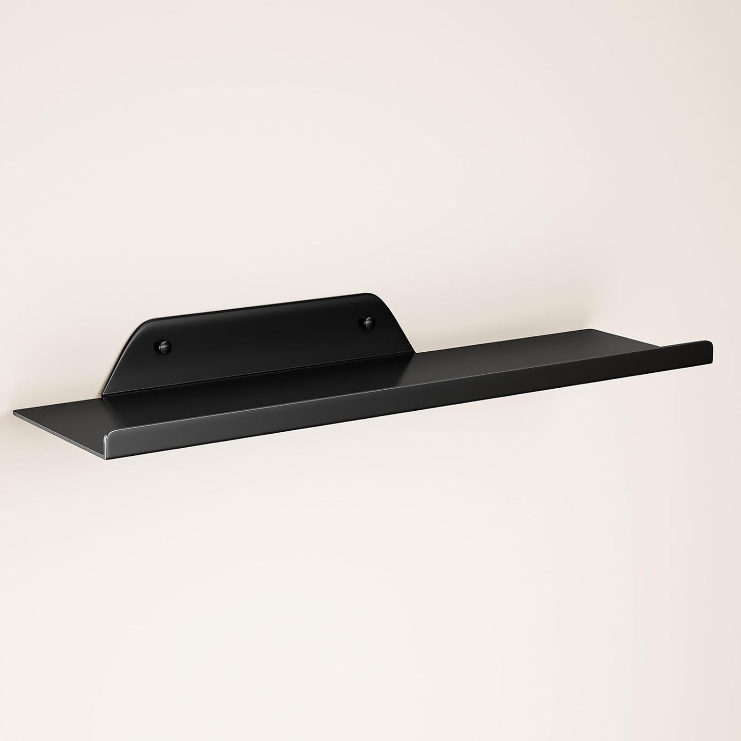 12") Floating Shelf for Wall, Wall Shelf, Off Center Metal Shelf for Decor, Modern Hanging Shelf for Storage with Lip