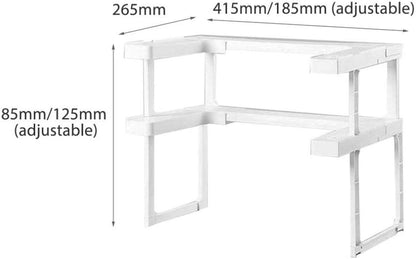 Adjustable Spice Shelf Organizer - Quality Kitchen Spice Rack, Makeup Cosmetics Stand, Bathroom Organizer