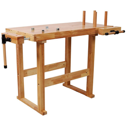 Heavy Duty Woodworking Bench with Adjustable Handle, 40 Inch Workbench with Storage for Garage Workshop, 330 Lbs Capacity