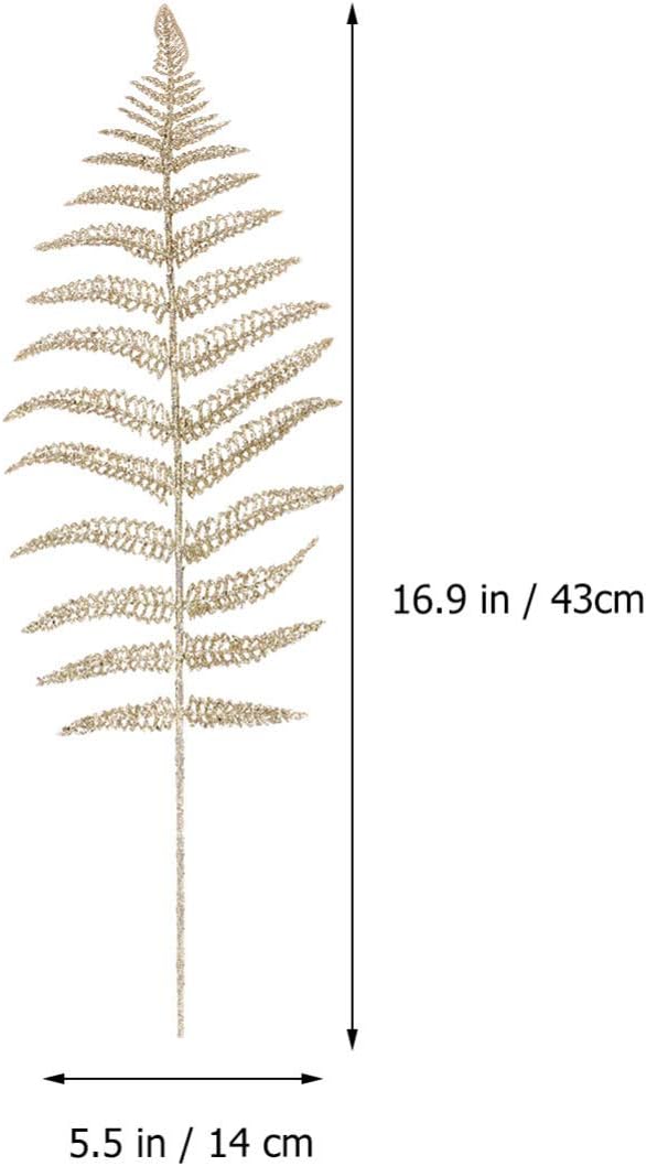 NUOBESTY 12pcs Christmas Artificial Flashing Leaves, Xmas Tree Hanging Ornament for DIY Wreath Crafts & Decorations