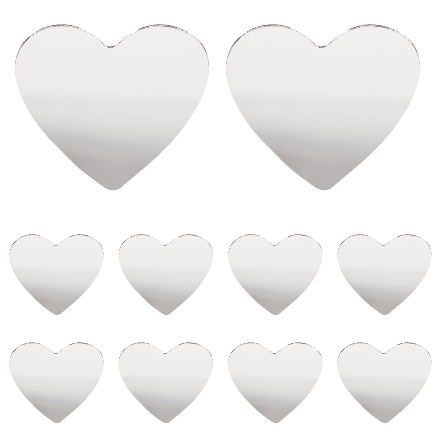 ULTNICE 20pcs Heart Shaped Glass Mirror Tiles: Mini Size Makeup Mirror for DIY Crafts, Portable Small for Handbag