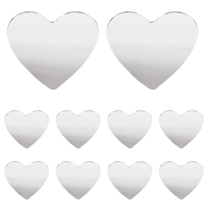 ULTNICE 20pcs Heart Shaped Glass Mirror Tiles: Mini Size Makeup Mirror for DIY Crafts, Portable Small for Handbag