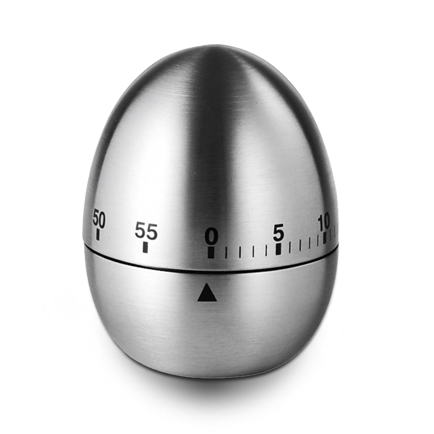 INTRESTIN Kitchen Timer for Cooking, 60 Minutes Mechanical Timer - No Batteries Required, Stainless Steel Egg-Shape Cute Countdown Clock for Cooking, Learning, Exercises, Gaming