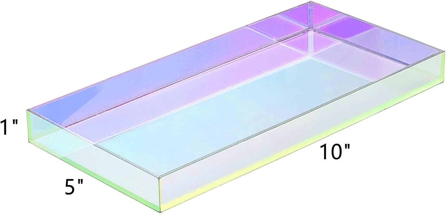 Acrylic Bathroom Tray for Countertop - Handmade Vanity Tray for Perfume, Jewelry, Makeup, Soap Dispenser, and Plants