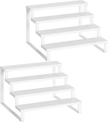 Set 2, Countertop SR04L2WW YATINEY Spice Rack, Wooden Display Riser Stand, of Perfume Organizer, Vanity Display Stand