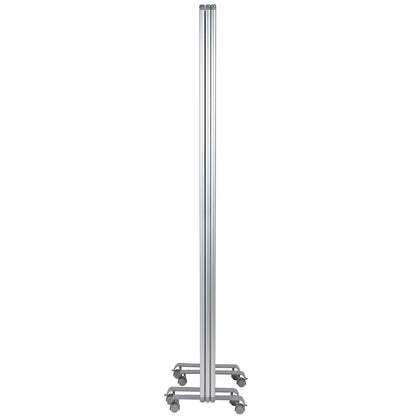 Flash Furniture Raisley 3-Section Mobile Magnetic Whiteboard and Cloth Partition, Rolling Dry Erase Board Room Divider, 72"H x 24"W